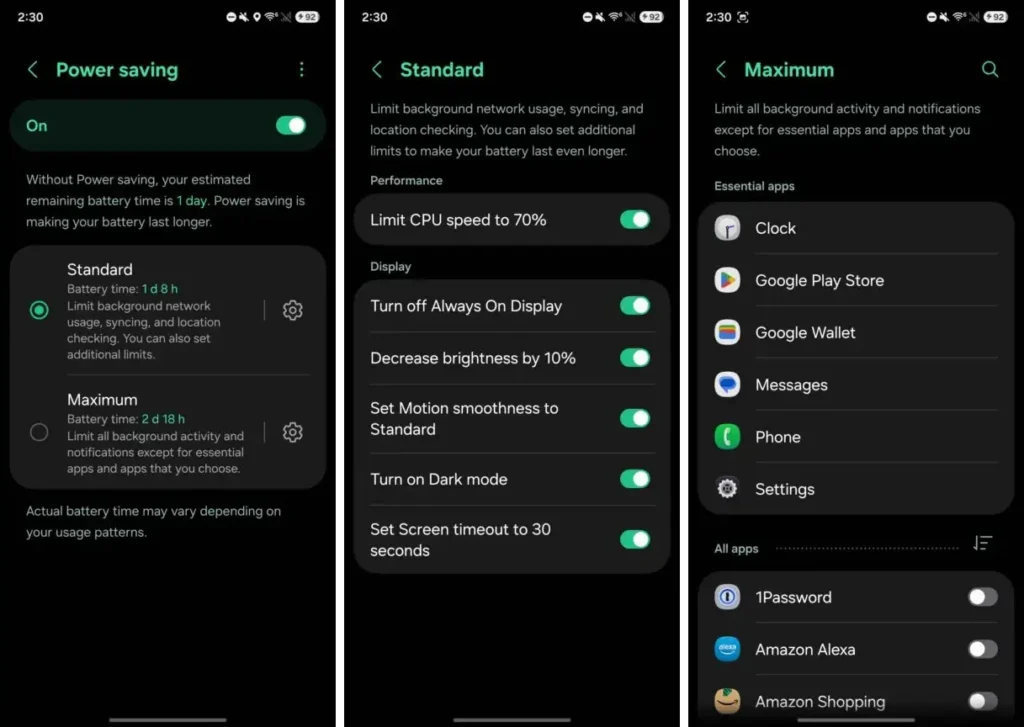 Samsung One UI 8.5 New Power Saving Feature
