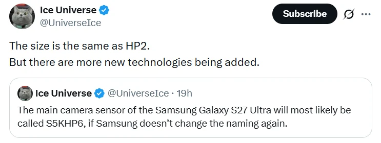 Galaxy S27 Ultra Camera info leak