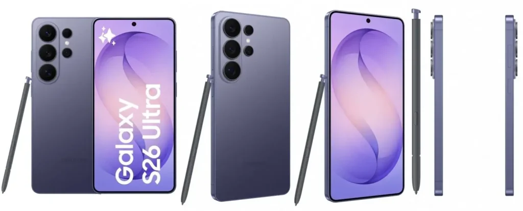 Galaxy S26 Ultra renders