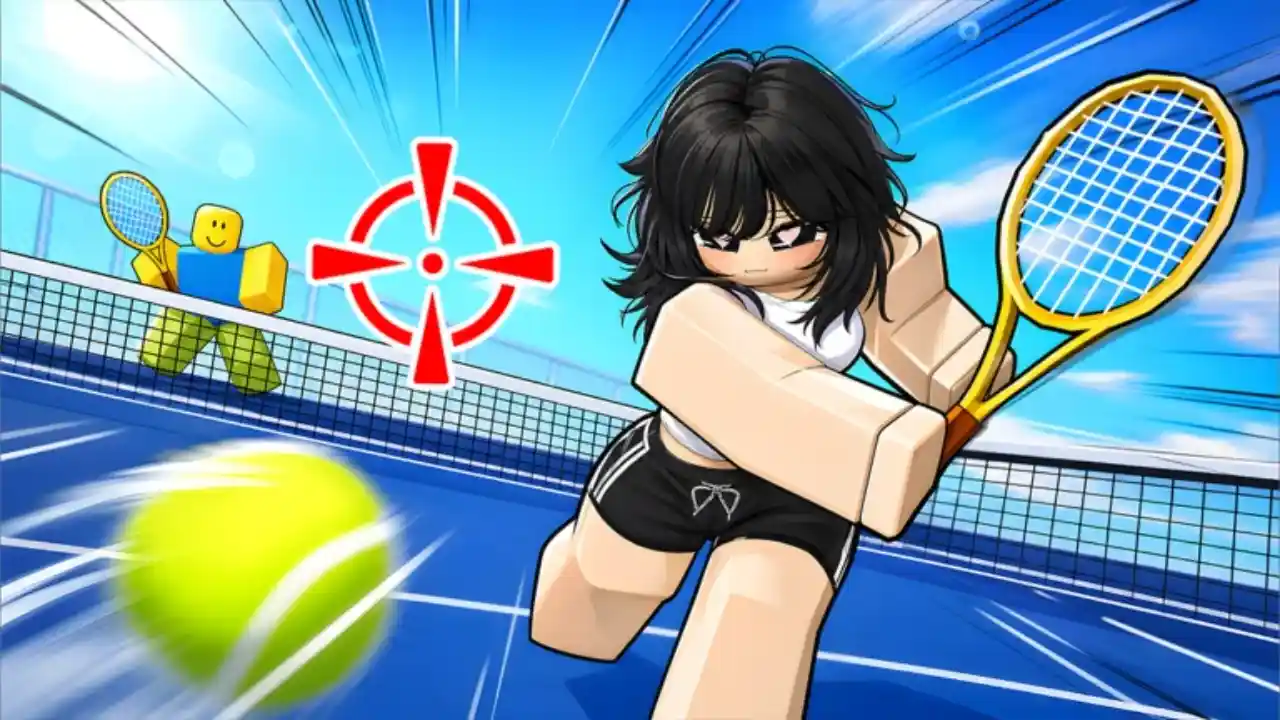 Neo Tennis Roblox - players competing in an on-court tennis match