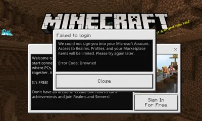 Minecraft drowned error code sign-in failure message on PS5