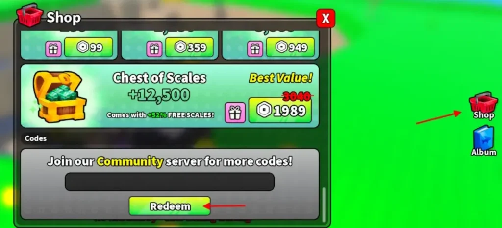 Lake Sipping code release giving 100 scales