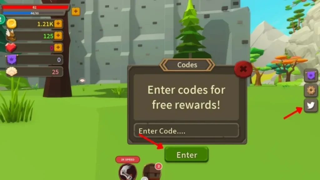 Giant Simulator Reborn - bird icon code entry menu