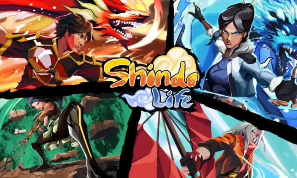 Shindo Life codes - anime ninja character in the game's open-world lobby