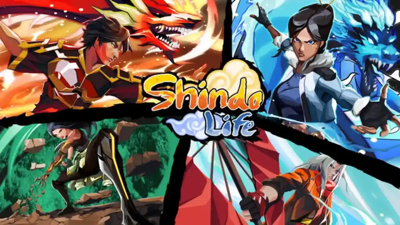 Shindo Life codes - anime ninja character in the game's open-world lobby