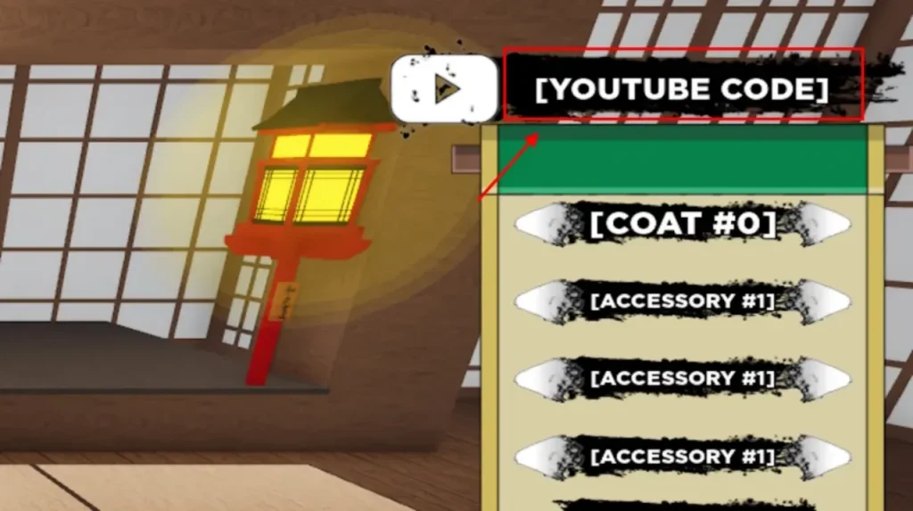 Shindo Life codes - Edit screen YouTube Code box for entering codes