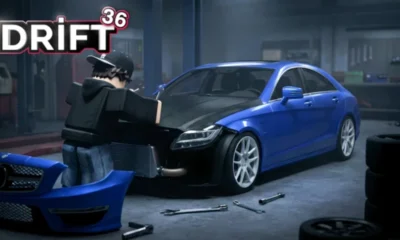 Drift 36 Roblox - car drifting through open-world city streets