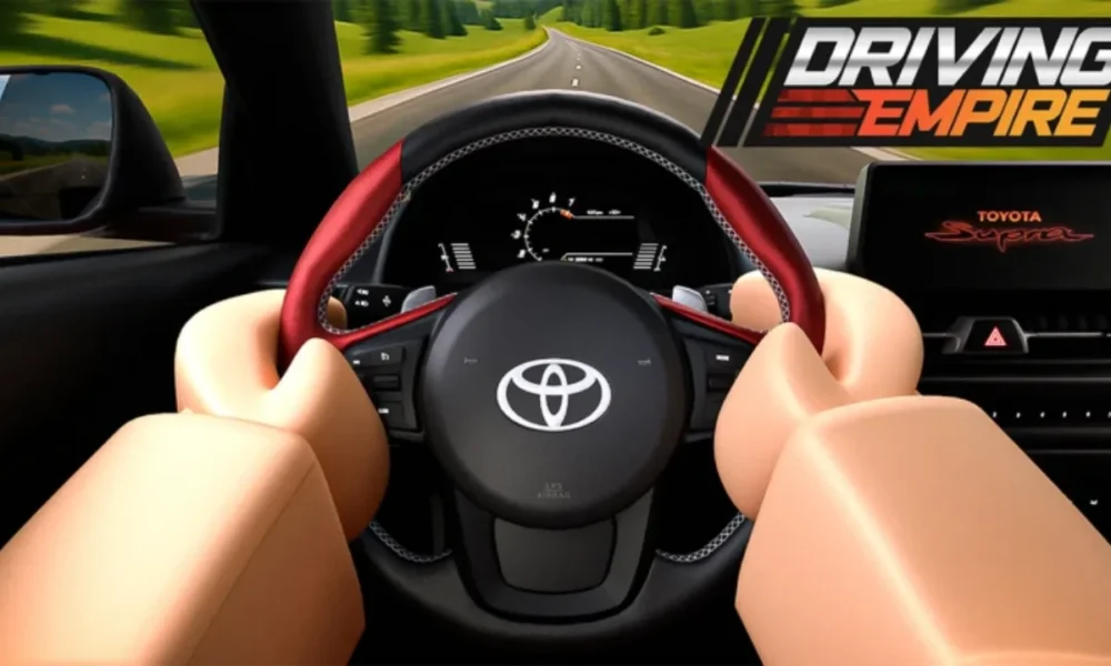 Driving Empire - player driving a newly unlocked Rocket Car