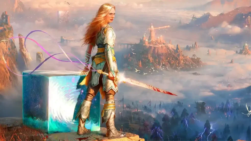 Laufey key art: ALT: "God of War Laufey key art — Faye in the afterlife realm of Everywhen