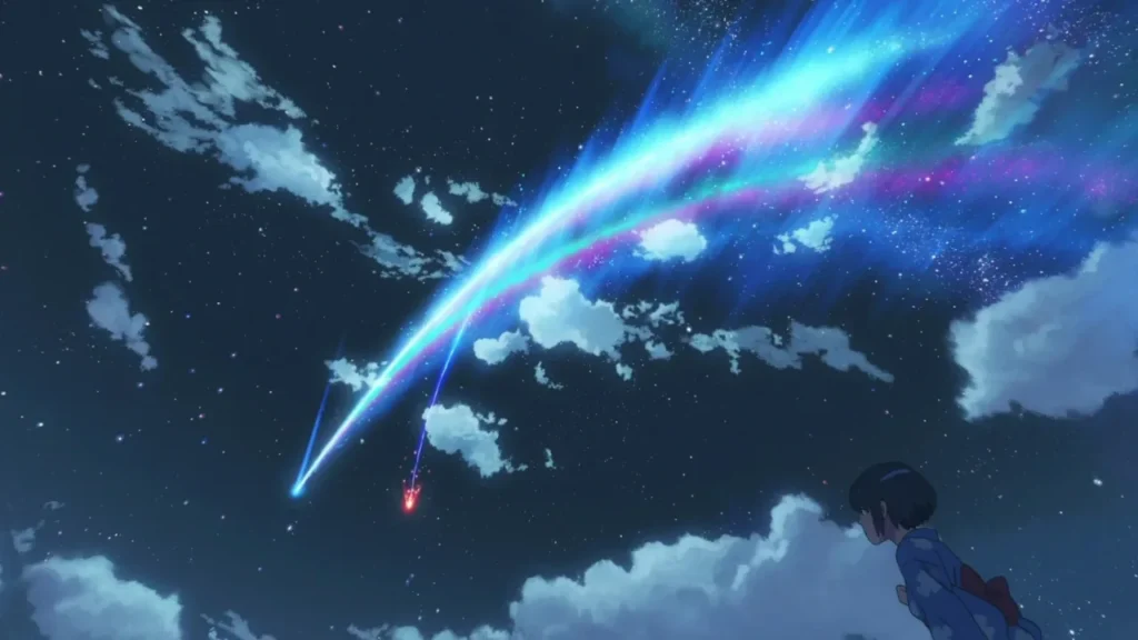 Your Name Comet Tiamat scene from the Makoto Shinkai anime film