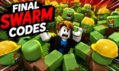 Final Swarm - active codes list showing Jungl3, Update1, supdoggy rewards