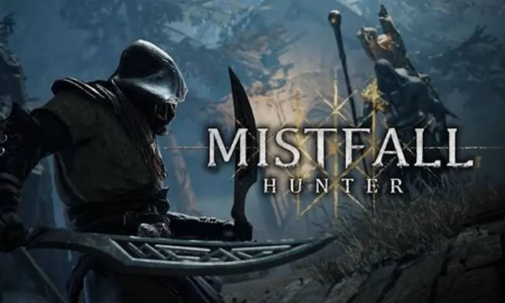 Mistfall Hunter launch screen showing a Gyldhunter in the Gyldenmist