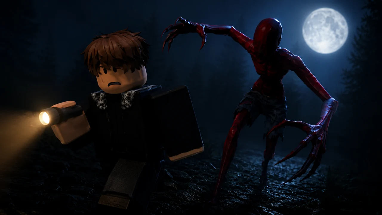 Nightfall Codes - Roblox horror survival game promotional art