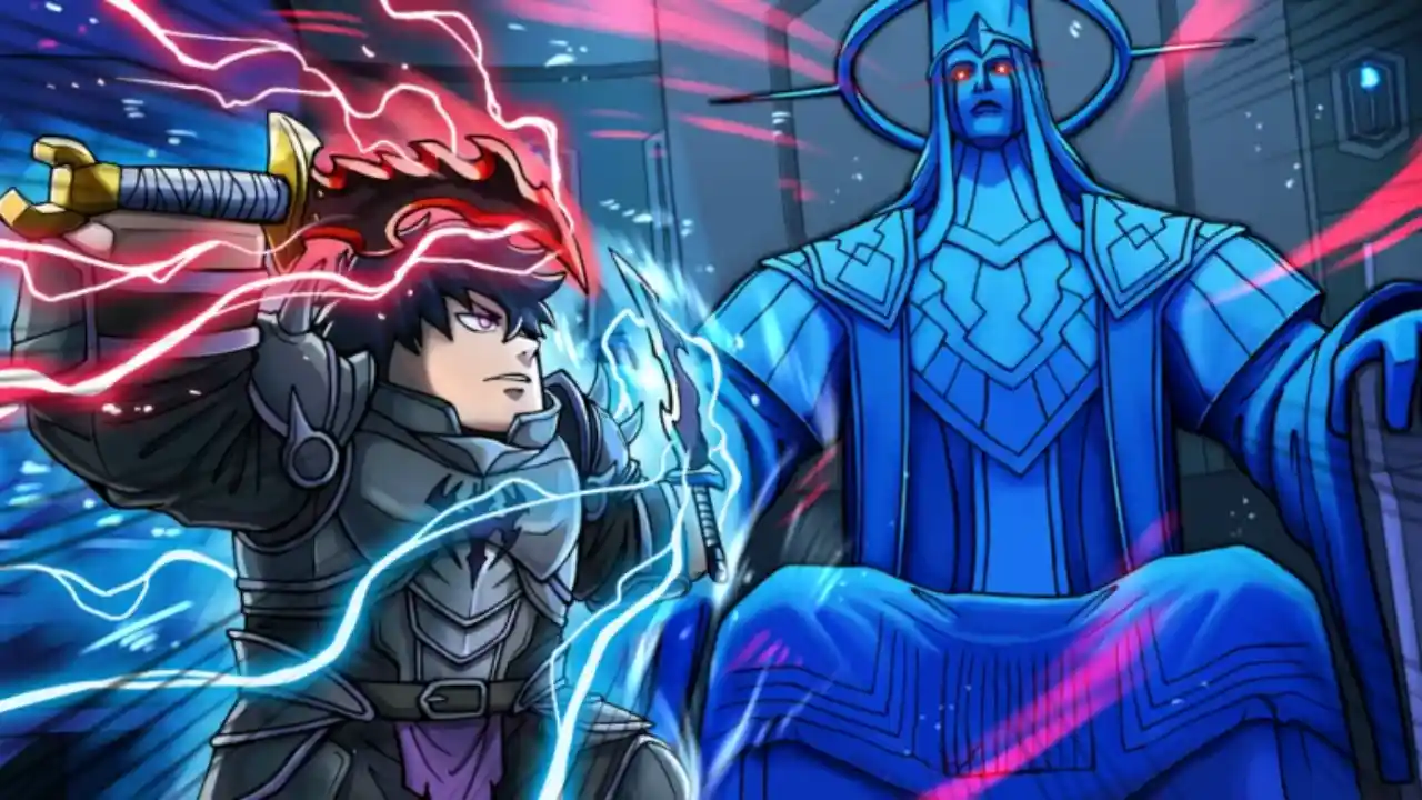 Anime Rails Roblox - warrior facing the Shadow Dragon