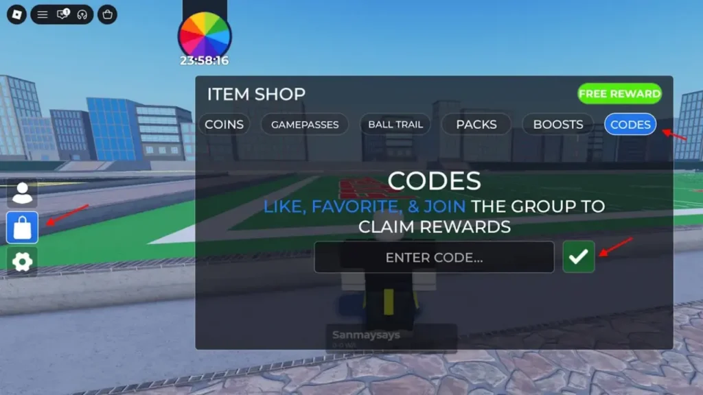 flag football roblox code menu