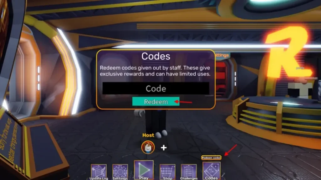 Reminiscence Zombies - Codes button and entry box