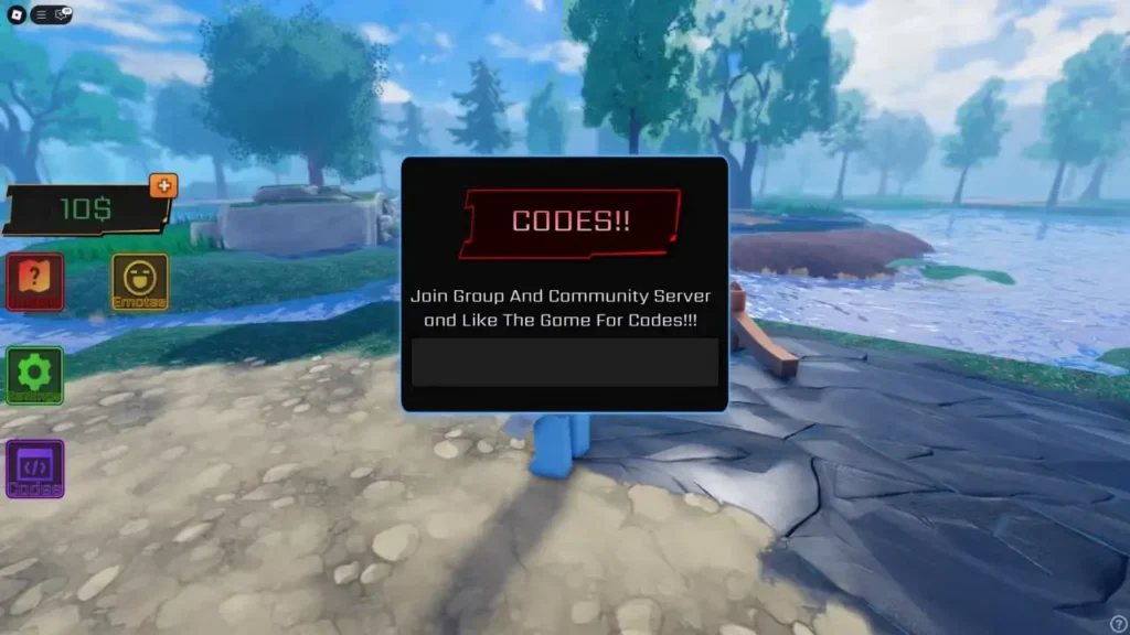 Anime Rails codes - Codes menu with redemption text box