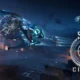 Star Citizen - spaceship flying over a planetary landing zone
