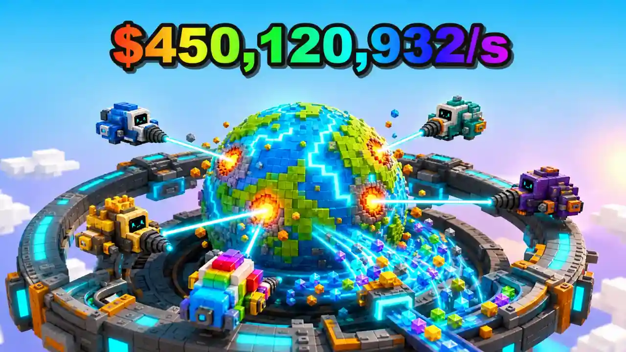 Mine a Planet codes - drone fleet mining a voxel planet