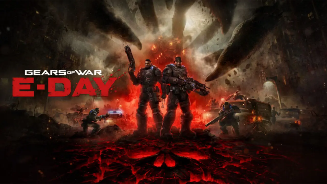 Gears of War E-Day — Marcus Fenix in cover combat during the Locust Emergence