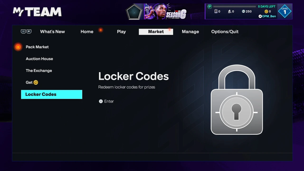 NBA 2K27 locker codes — MyTEAM Locker Codes redemption menu