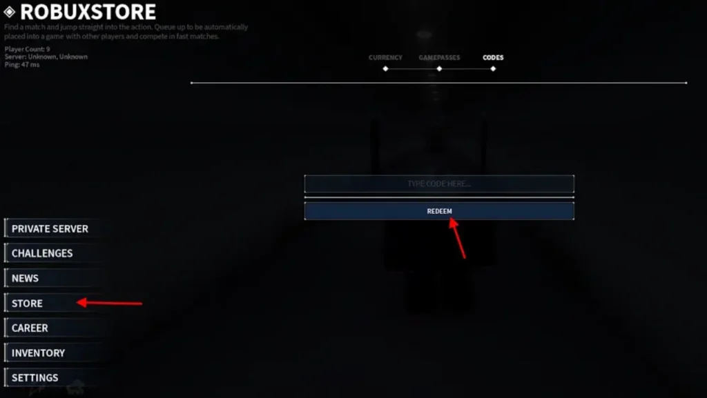 LOCKED 2 Roblox code redemption screen