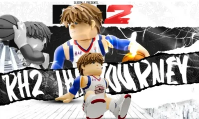 RH2 The Journey player taking a jump shot in a Roblox basketball match