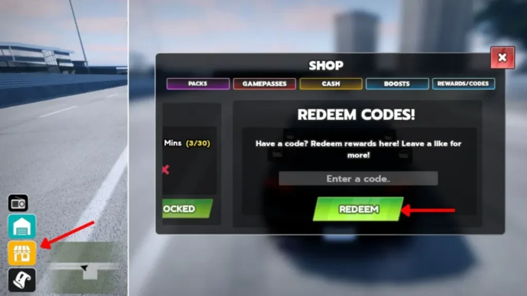 Ghost Driver codes — free Cash reward redemption screen
