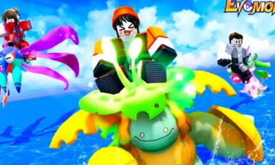 Evomon player battling a wild creature in Roblox
