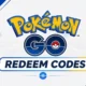 Pokemon GO codes redemption screen showing MLB avatar reward