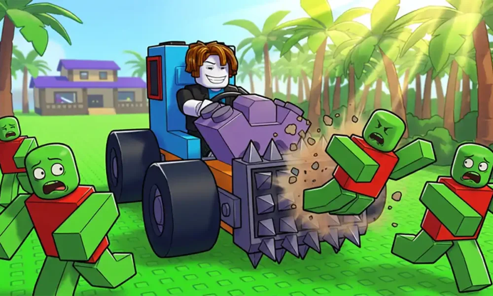 Build and Kill Zombies - custom vehicle fighting off a zombie horde