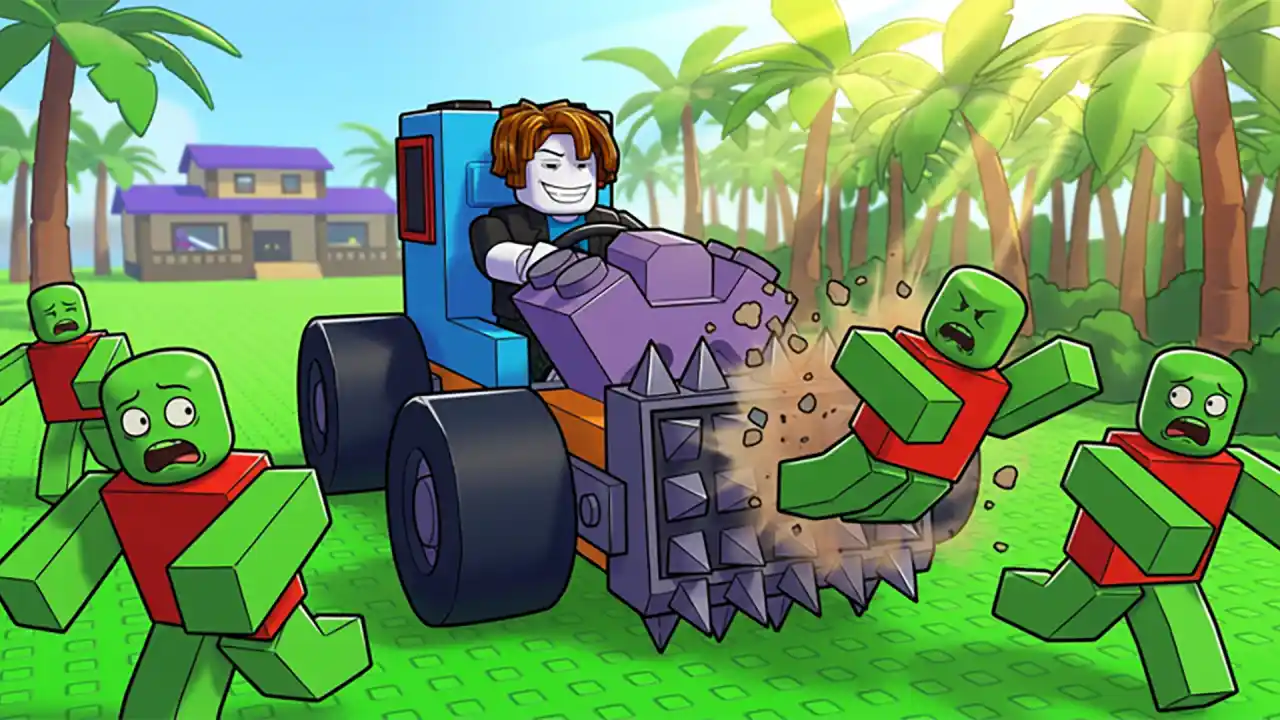 Build and Kill Zombies - custom vehicle fighting off a zombie horde