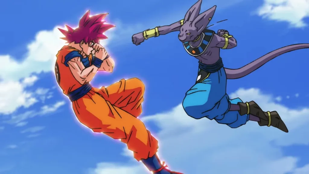 Goku beerus fight scene in the original form of content