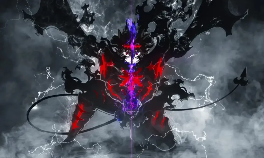 Black Clover Season 2 key art of Asta in Devil Union with Yuno and Noelle