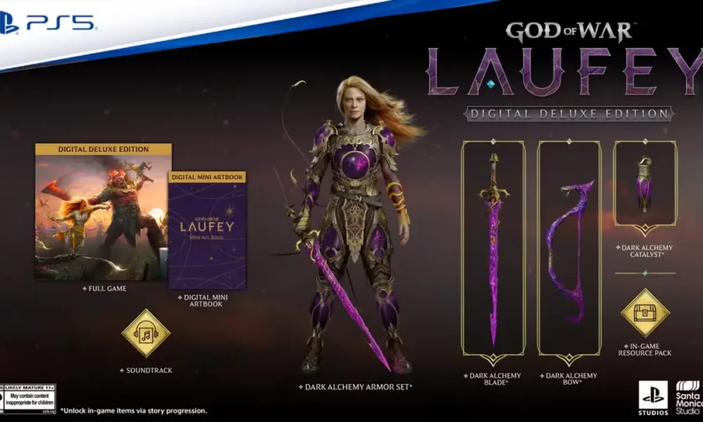 God of War Laufey - Faye firing an arrow from the Serpent's Bow