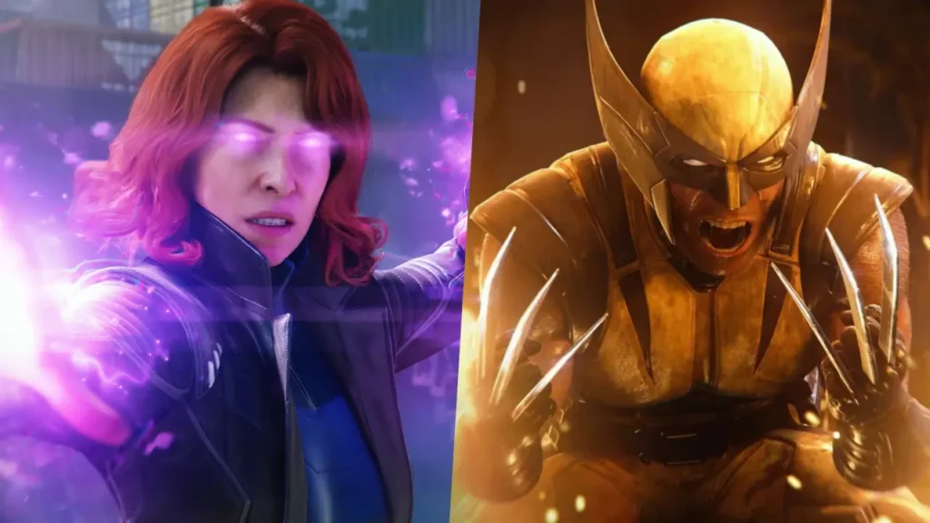 Marvel’s Wolverine gameplay still of Logan fighting beside Jean Grey against Reavers, Insomniac Games PS5 exclusive
