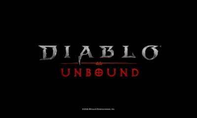 Diablo: Unbound board game announcement featuring characters and creatures from the dark fantasy universe.