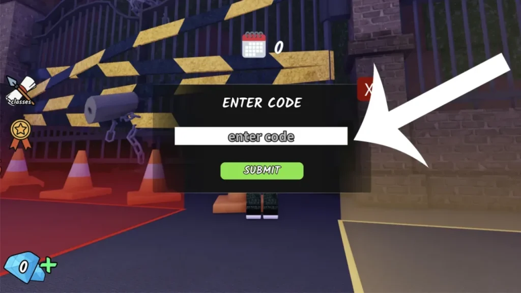 99 Nights in the Forest - diamond-shaped Codes redemption menu