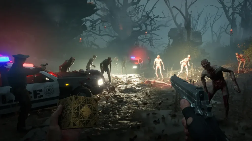 Hellraiser Revival release - first-person gameplay facing the Cenobites