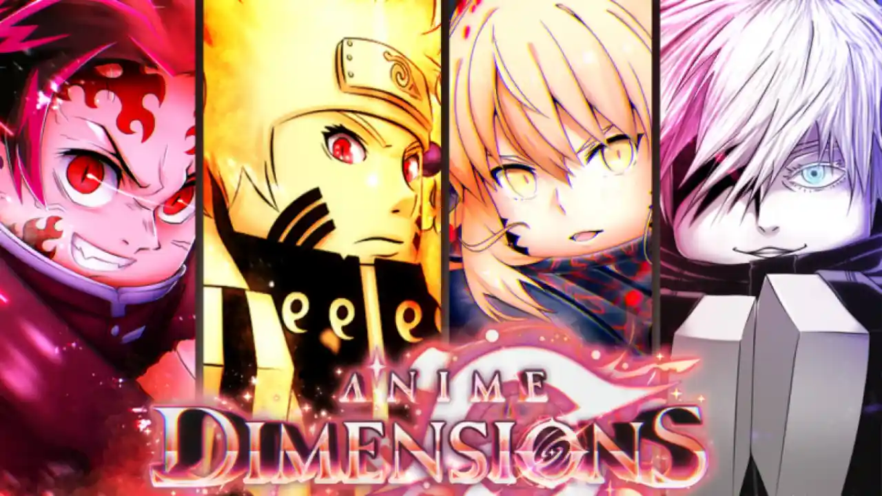 Anime Dimensions Simulator - characters battling across dimensional portals