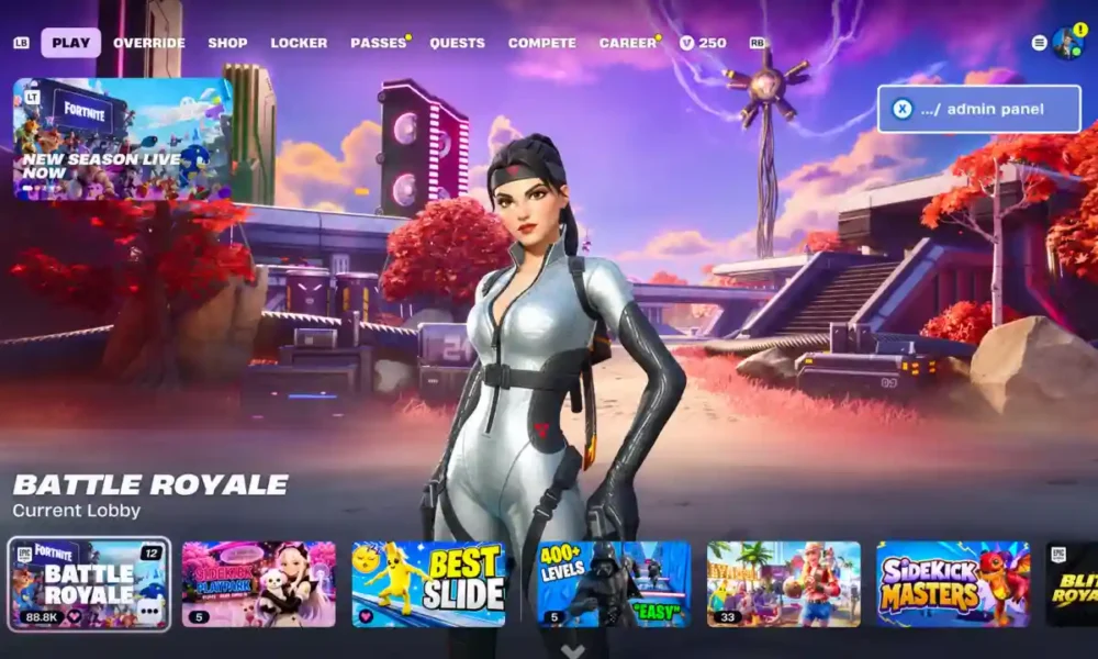 Fortnite Admin Panel terminal in the Chapter 7 Season 4 lobby