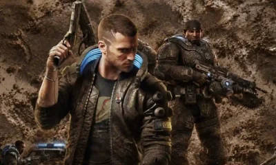 Cyberpunk 2077 and Gears of War E-Day key art side by side