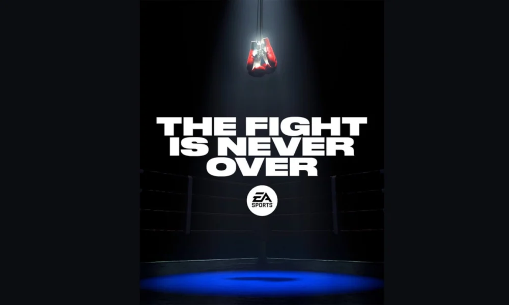 EA Sports Fight Night return - boxing gloves hanging above the ring