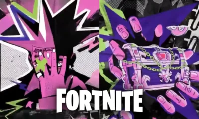 Fortnite Lil Uzi Vert skin teaser featuring the Pink Tape Flag and colorful pink and purple visuals.