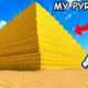Build the Pyramid - workers placing blocks under the desert sun
