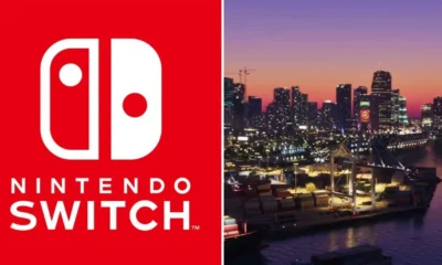 GTA 6 - Jason and Lucia key art alongside a Nintendo Switch 2 console