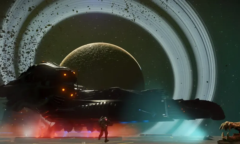 No Man’s Sky Forsaken update featuring Halloween-themed exploration.
