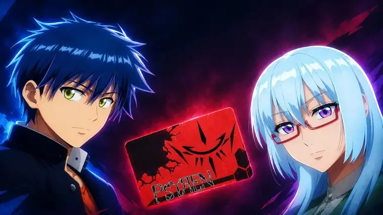 Psyren anime - Ageha receiving the mysterious red phone card