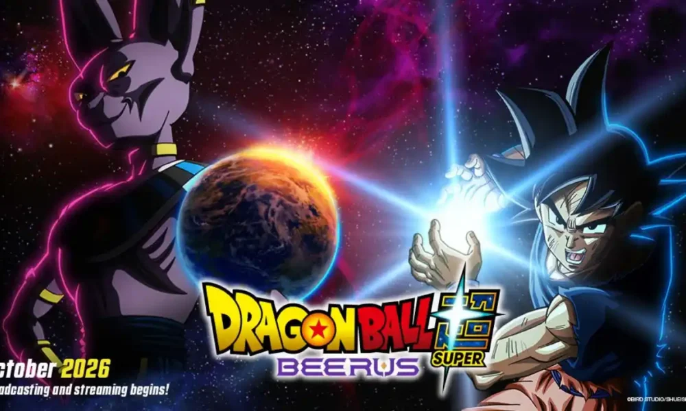 Dragon Ball Super: Beerus key art featuring Beerus and Goku
