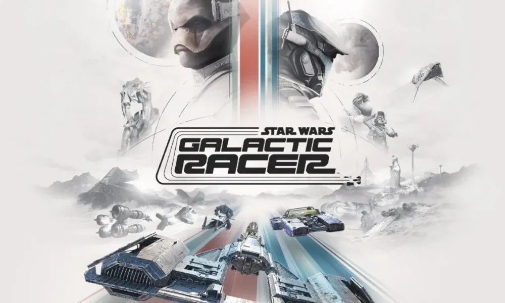 Star Wars Galactic Racer - Shade racing across an Outer Rim desert track